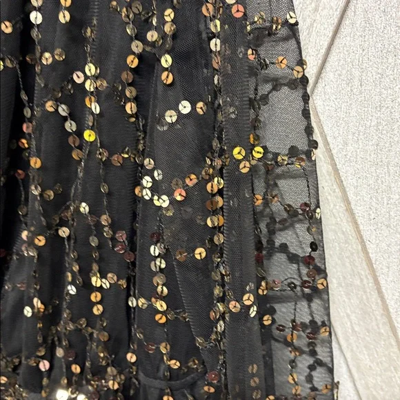 Black and Gold Sequin Jumpsuit - Picture 6 of 6